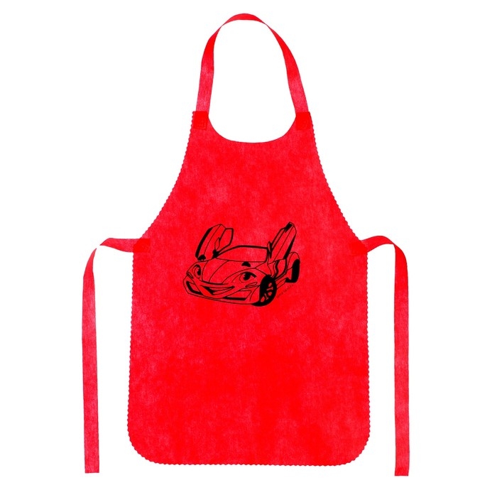 Фартук для творчества &laquo;Гоночная машина&raquo;, цвет красный, 42 &times; 63 см