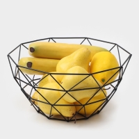 Фруктовница Доляна &laquo;Геометрия&raquo;, 27&times;27&times;14 см, цвет чёрный