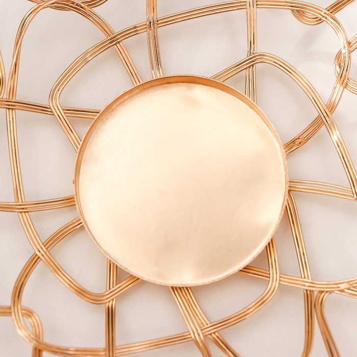 Подсвечник металл "Лофт. Переплетение" золото набор 3 шт 7х9х9 10х12,5х12,5 13х16х16 см