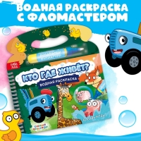 Водная раскраска &laquo;Кто где живёт?&raquo;, Синий трактор
