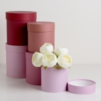 Набор круглых подарочных коробок 5 в 1 &laquo;Кофе с молоком&raquo;, 20 &times; 20 ‒ 14 &times; 14 см