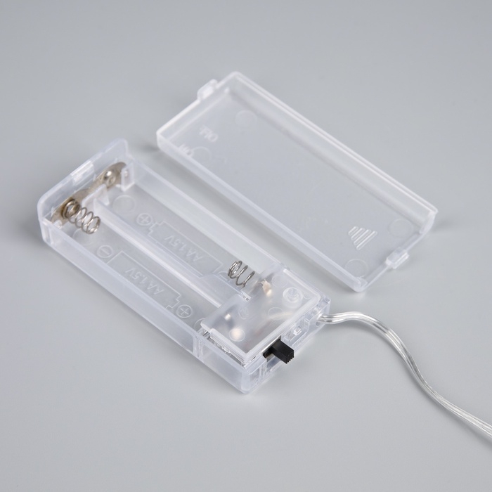 Гирлянда &laquo;Нить&raquo; роса 5 см, с насадками &laquo;Вспышка&raquo;, IP20, серебристая нить, 10 LED, батарейки ААх2 (не в комплекте), свечение тёплое белое