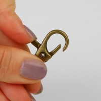 Карабин металлический, 37 &times; 12 мм / 9 &times; 1,7 мм, 10 шт, цвет бронзовый