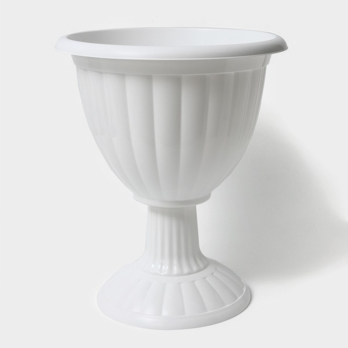 Кашпо уличное высокий &laquo;Жасмин&raquo;, 18 л, цвет белый