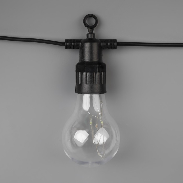 Гирлянда &laquo;Белт-лайт&raquo; 5 м с насадками &laquo;Роса&raquo;, IP44, УМС, тёмная нить, 50 LED, свечение мульти, 3 В