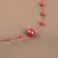 Жемчуг на леске, 3/8 мм, 9 &plusmn; 0,5 м, цвет красный