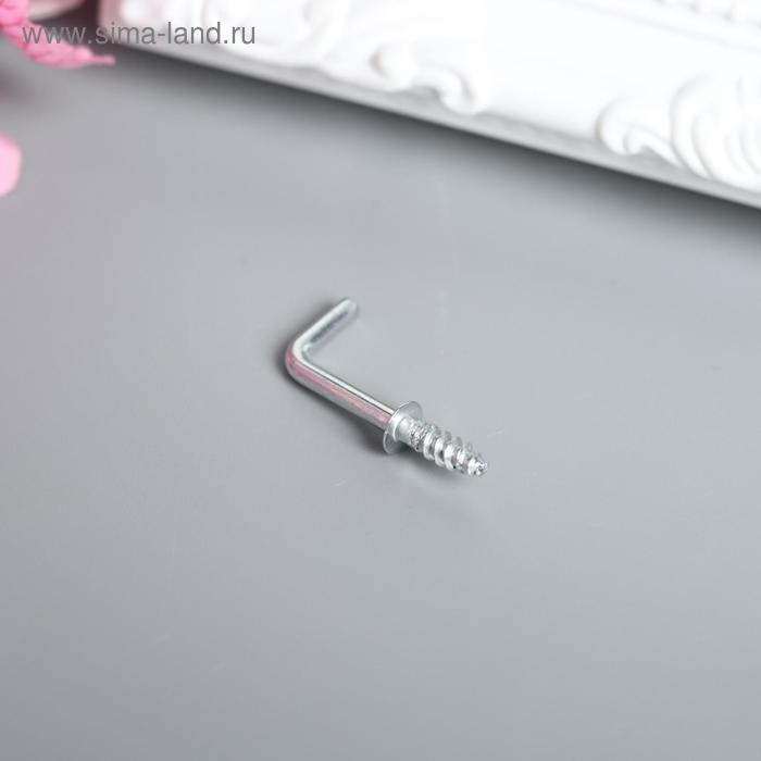 Крючок металл (набор 40 шт) серебро 2,5х0,5 см, МИКС