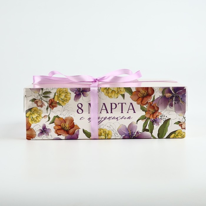 Коробка для капкейка &laquo;Ирисы&raquo;, 23 х 16 х 7.5 см