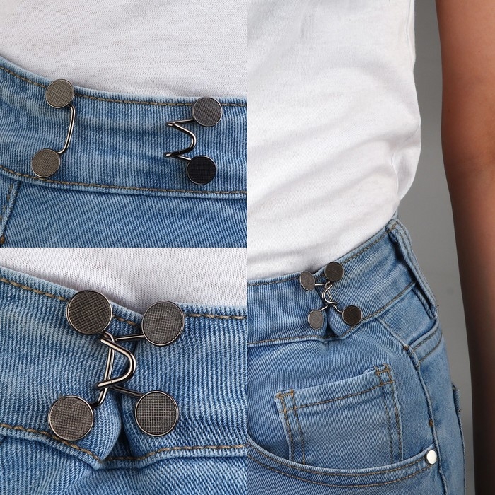 Крючок для сужения пояса, 1 шт = 10 частей, 5 &times; 5 см, цвет чёрный