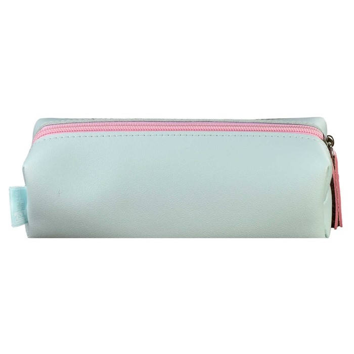 Пенал мягкий, 1 отделение, 55 х 195 х 60 мм, объёмный, искусственная кожа, с окном, Феникс ПВХ "Мишка" зелёный/розовый 61342