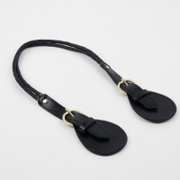 Ручка для сумки, шнуры, 60 &times; 1,8 см, с пришивными петлями 5,8 см, цвет чёрный/золотой