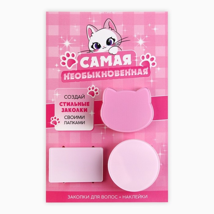 Заколки для волос &laquo;Самая необыкновенная&raquo; с наклейками, 8.5 х 13 см