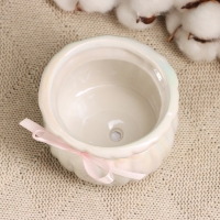 Кашпо "Мешочек Мартин" круглый, 9х9х7см, белый