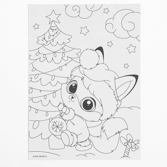 Аппликация стразами на новый год для детей &laquo;Белочка&raquo;, А6, новогодний набор для творчества