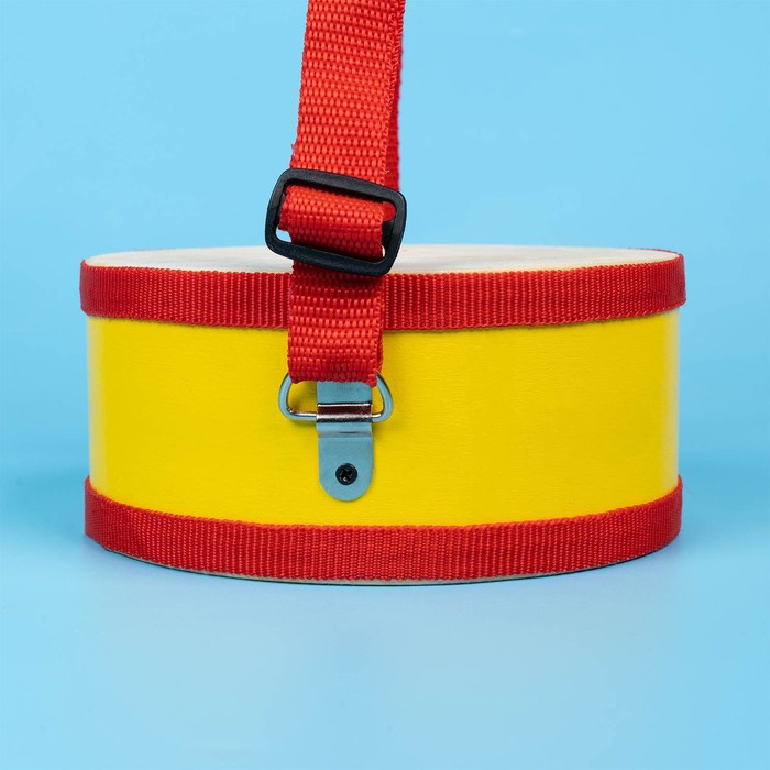 Игрушечный барабан, с палочками, на ленте, бумажная мембрана, размер: 15 &times; 15 &times; 7 см