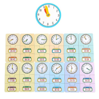 Игровой и обучающий набор &laquo;Изучаем время&raquo;, пазлы, книга, часы, наклейки