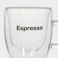 Кружка стеклянная с двойными стенками Magistro &laquo;Дуо. Espesso&raquo;, 80 мл, 9&times;6&times;6,5 см