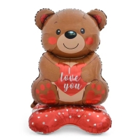 Шар фольгированный 55" &laquo;Медведь с сердцем&raquo;, под воздух