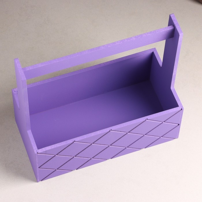 Кашпо деревянное "Эллада большая, сетка", с ручкой, 25&times;12,5&times;10(25) см Фиолетовый