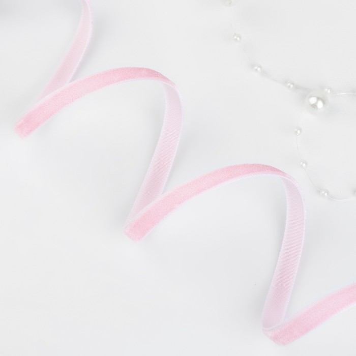 Лента бархатная, 6 мм, 18 &plusmn; 1 м, цвет розовый №08