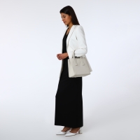 Сумка женская на молнии, TEXTURA, средний размер, цвет молочный