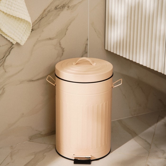 Ведро для мусора SL Home, 12 л, 27&times;32&times;43 см, цвет бежевый