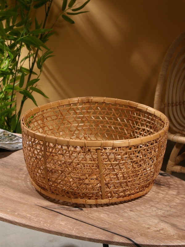 Корзина плетёная "Клоус" бамбук 40х40х16 см, светлая