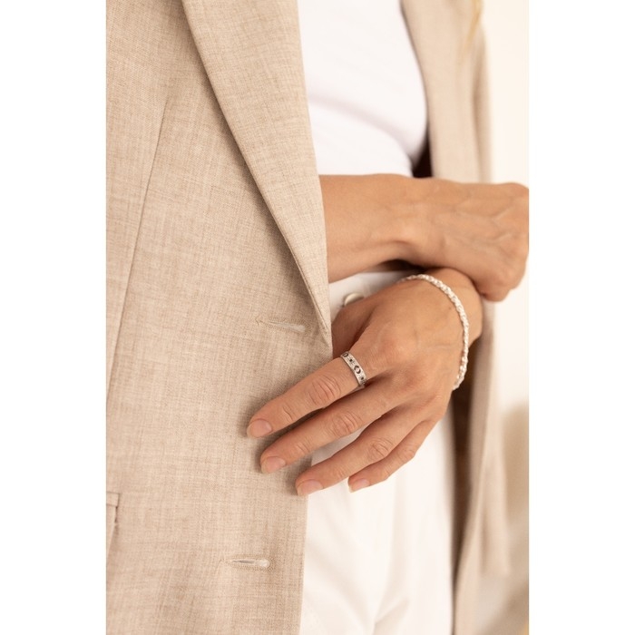 Кольцо &laquo;Солнце и полумесяцы&raquo;, цвет серебро 18 размер