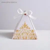 Коробка бонбоньерка, упаковка подарочная, &laquo;Роскошь золота&raquo;, 7 х 7 х 7.5 см