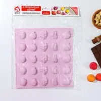 Форма для мармелада Доляна &laquo;Фруктовый рай&raquo;, 22,5&times;23,5&times;1,5 см, 25 ячеек, цвет розовый