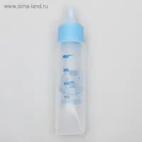 Бутылочка для вскармливания грызунов 30 мл с силиконовой соской (короткий носик), голубая