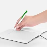 Ручка шариковая Pin, белая с зеленым