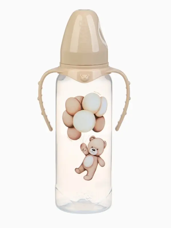 Новогодняя бутылочка для кормления &laquo;Baby Bear&raquo; 250 мл, цилиндр, бежевый Mum&Baby
