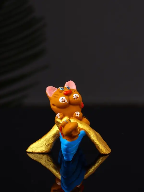 Фигура "Кот в лодке с рыбкой" 4.2х5.8х5.4 см