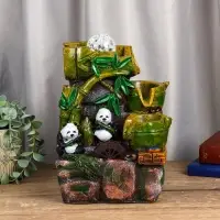 Фонтан "Панды на мельнице" 25х15х16 см (с подсветкой)