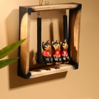 Сувенир интерьерный "Кошки на качелях" дерево 19х19 см