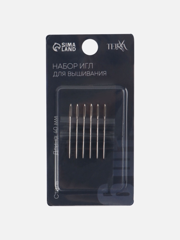 Набор игл для вышивания №120-154  d0,95мм L40мм (наб 6шт цена за наб) сталь TR