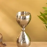 Подсвечник "Песочные часы" алюминий 8,5х19 см, цв. серебро