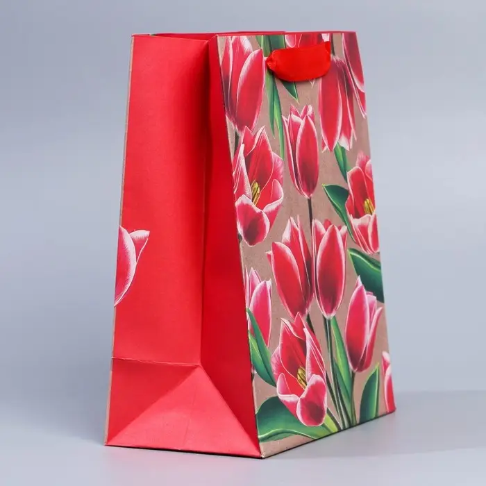 Пакет подарочный крафтовый, упаковка, &laquo;8 марта&raquo;, MS 23 х 18 х 10 см