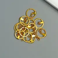 Основа для брелока кольцо металл с плоским креплением золото 3х6 см