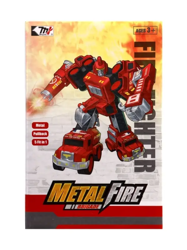 Робот-трансформер &laquo;Огнеборец&raquo; 5в1, собирается из 5 машинок, подвижные детали