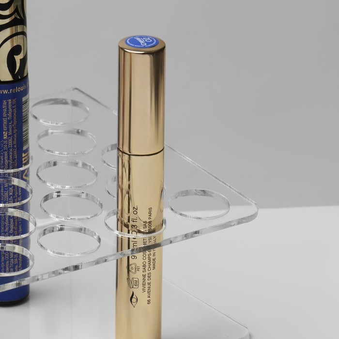 Подставка под тушь на 30 позиций 19,5&times;12,5&times;5,8 см, оргстекло 2 см В ЗАЩИТНОЙ ПЛЁНКЕ