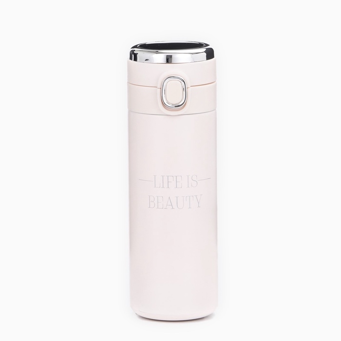 Термокружка, 420 мл, Simple Life is beauty, сохраняет тепло 8 ч, термометр