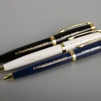 Ручка шариковая Letra Gold, глянцевая, темно-синяя