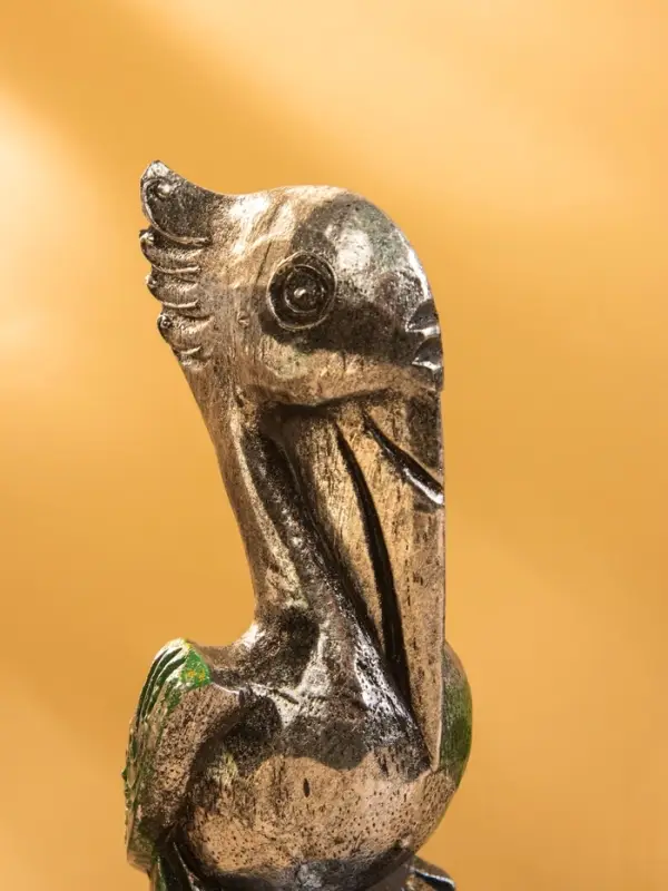 Сувенир интерьерный "Пеликан" 7х7х20 см, дерево, цв. серебро