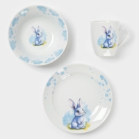 Набор посуды 3 предм. Зайка Голубой И.У.