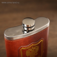 Фляжка для алкоголя и воды, 300 мл, "Герб", нержавеющая сталь, подарочная, армейская, 10 oz