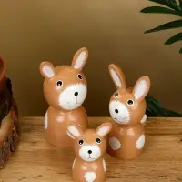 Набор сувенирный &laquo;Зайки&raquo;, h=15 см, h=13 см, h=10.5 см, дерево, коричневый