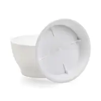 Горшок для цветов с поддоном 0,5 л d12,5см h7 см "Фиалочка" белый