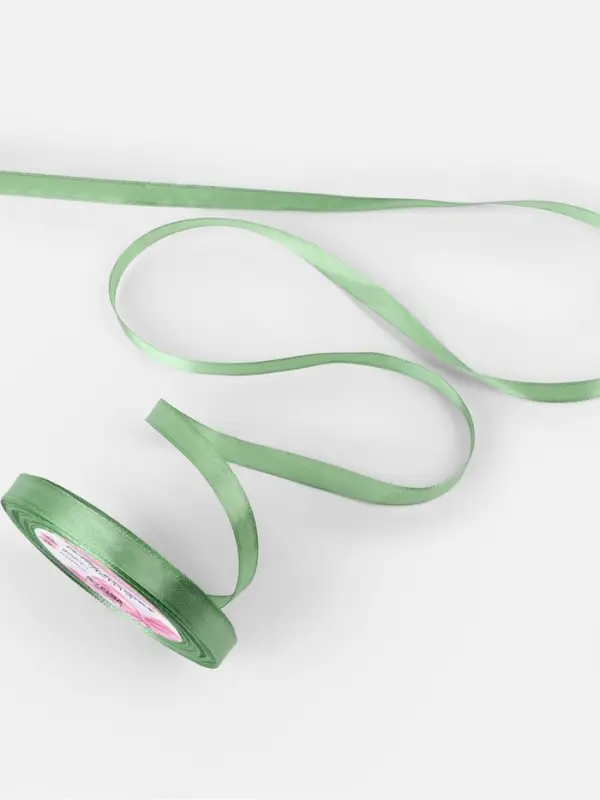Лента атласная, 10 мм, 23&plusmn;1 м, фисташковая №65